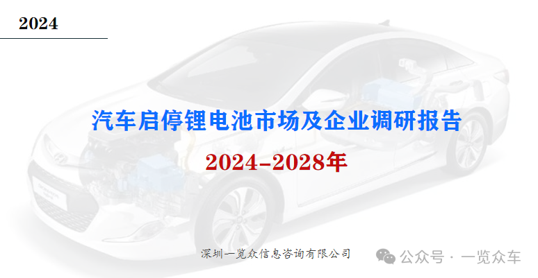 2024-2028年汽车启停锂电池市场及企业调研报告